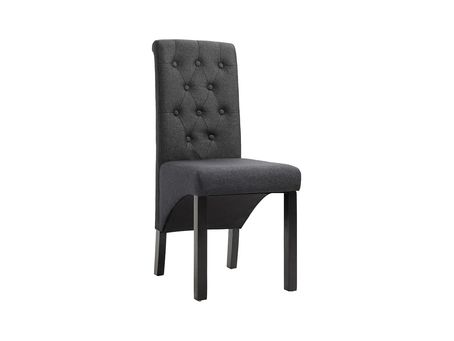 Eetkamerstoelen set van 2 donkergrijze stof