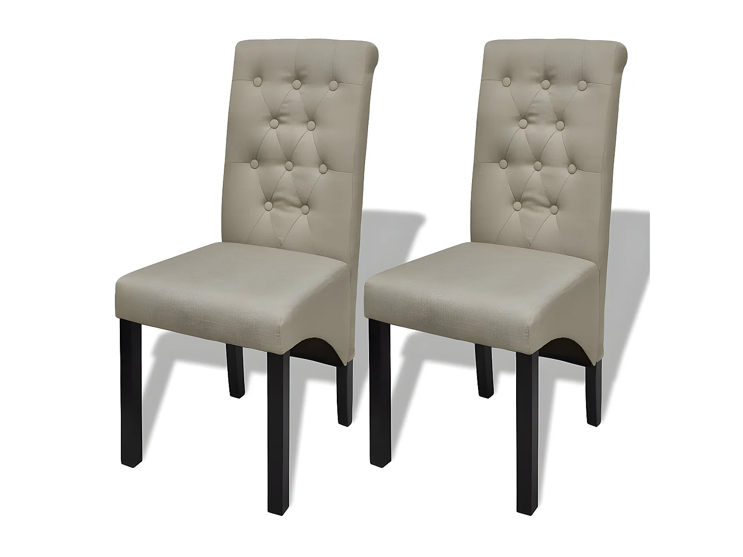 Set di 2 sedie da pranzo in tessuto beige