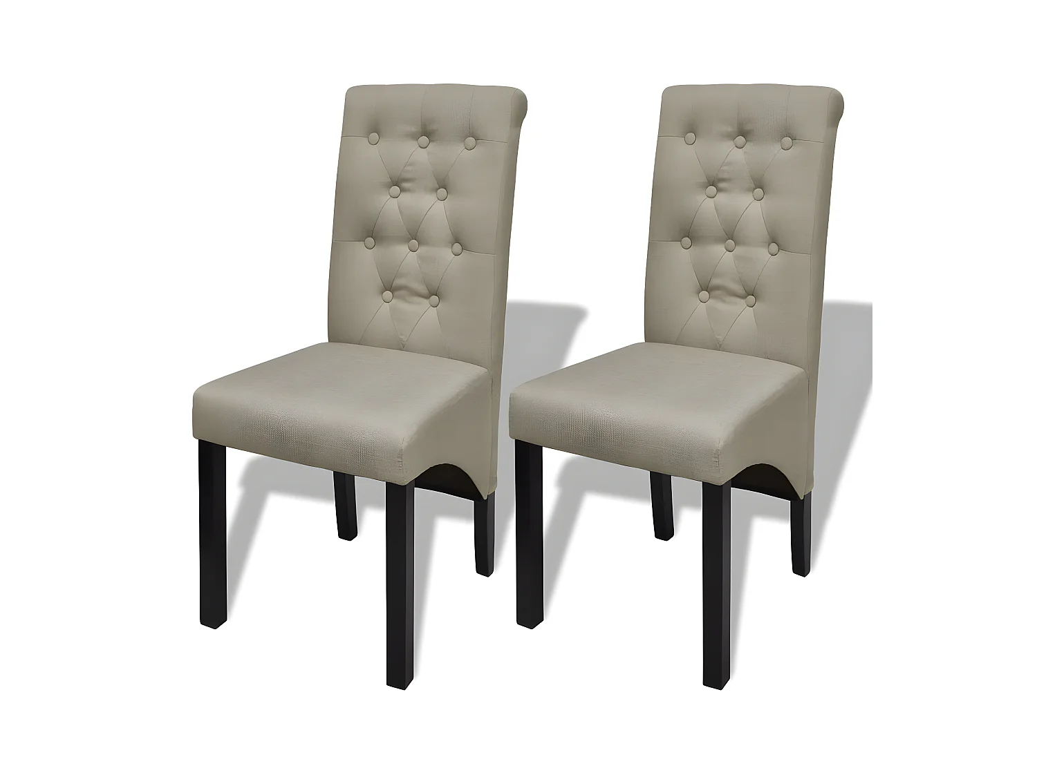 Chaises à manger lot de 2 beige tissu