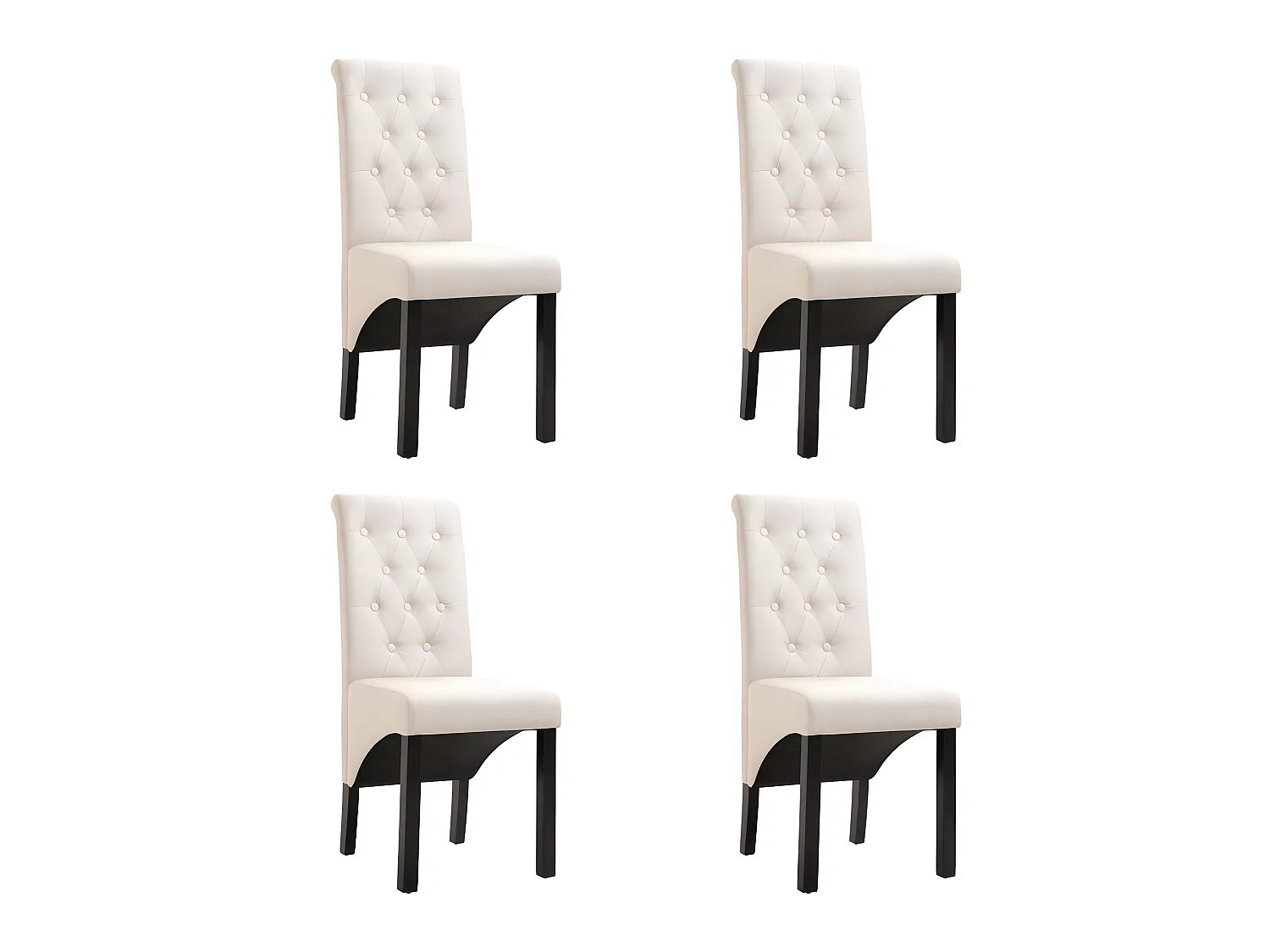 Eetkamerstoelen set van 4 crème stof