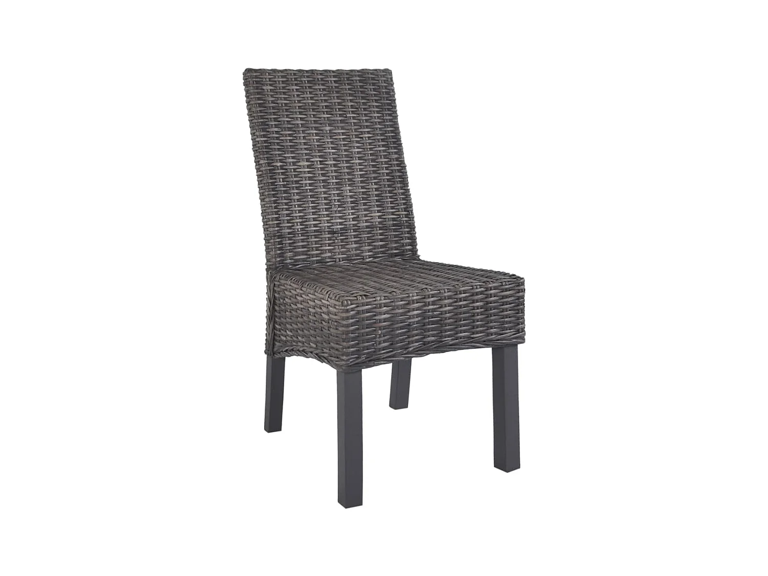 Chaises à manger lot de 2 marron rotin kubu et bois de manguier