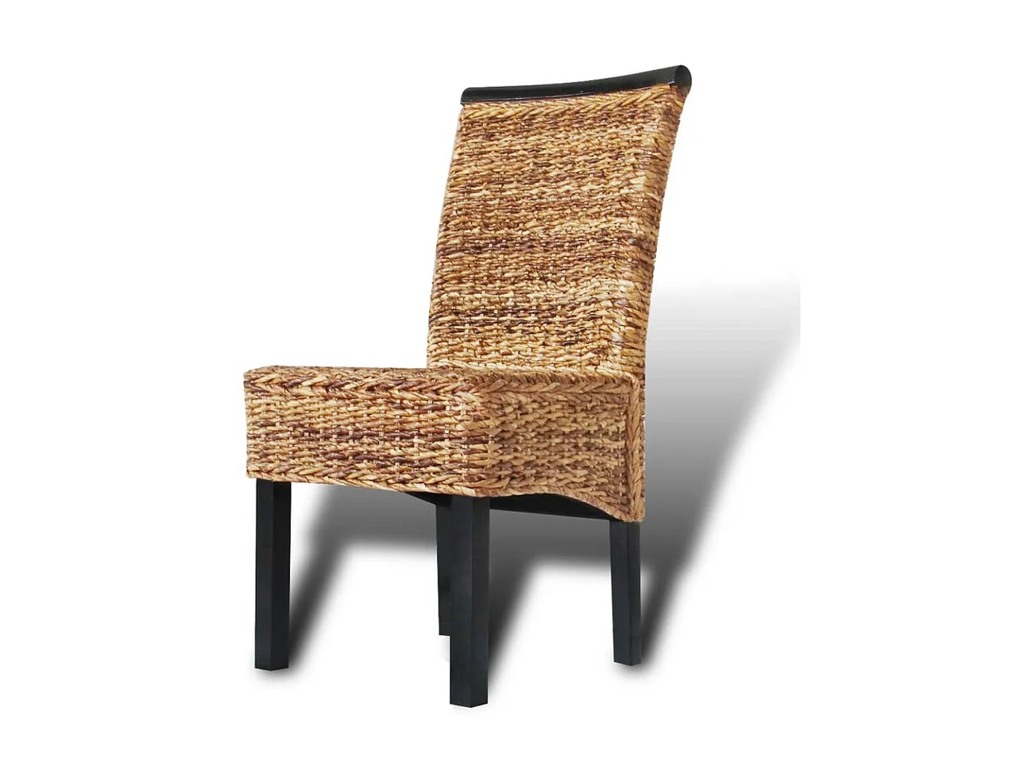 Eetkamerstoelen set van 2 massief mangohout en abaca