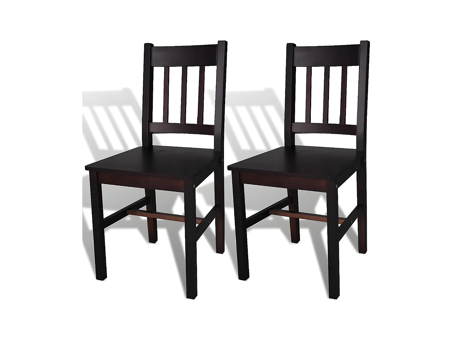 Chaises à manger lot de 2 marron foncé pinède