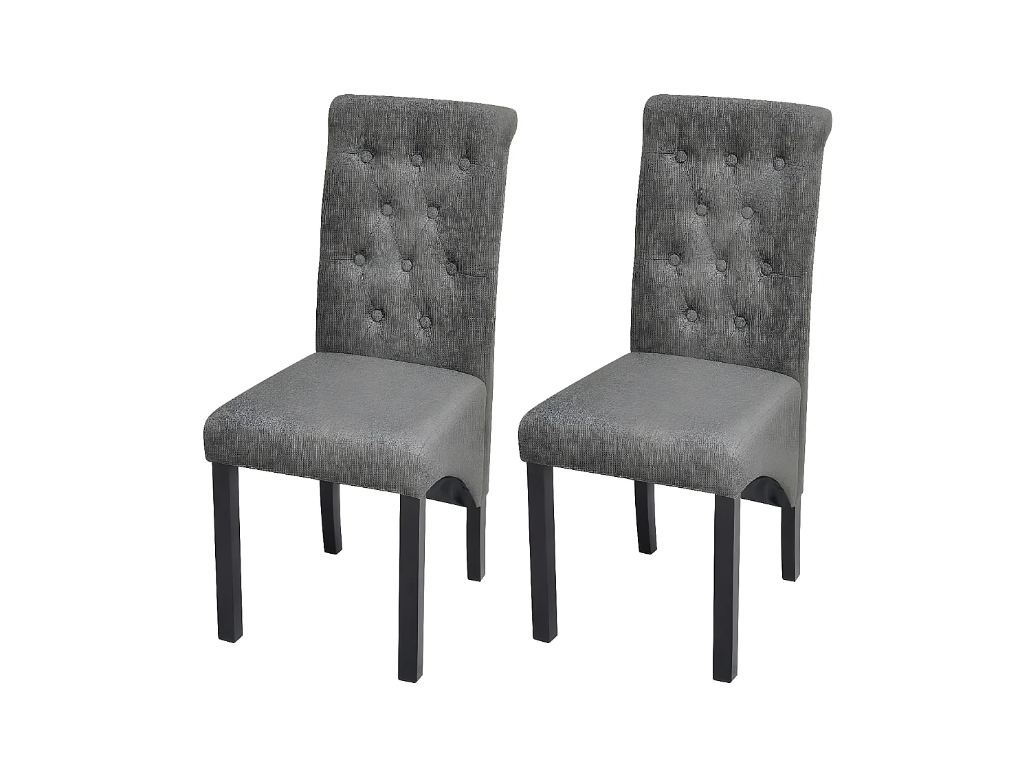 Chaises à manger lot de 2 gris clair tissu