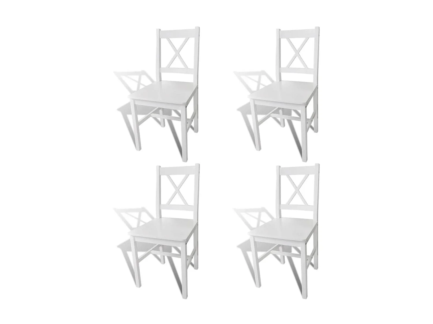 Chaises à manger lot de 4 blanc bois de pin