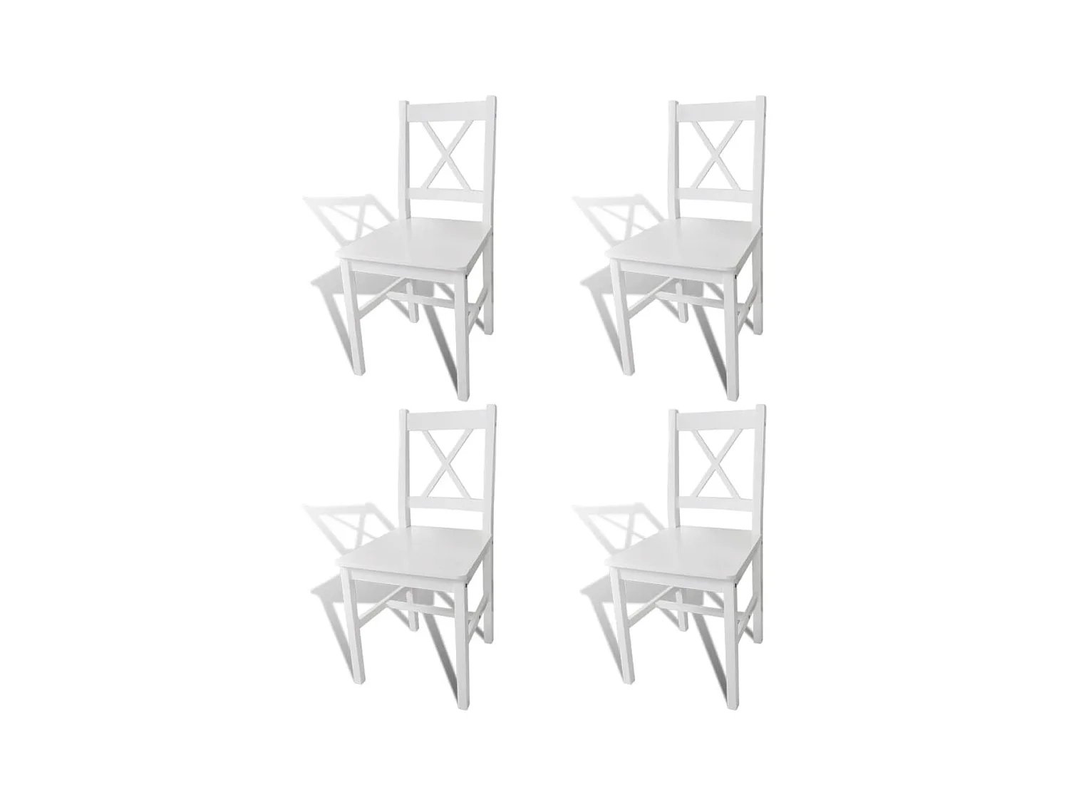 Eetkamerstoelen set van 4 wit grenenhout