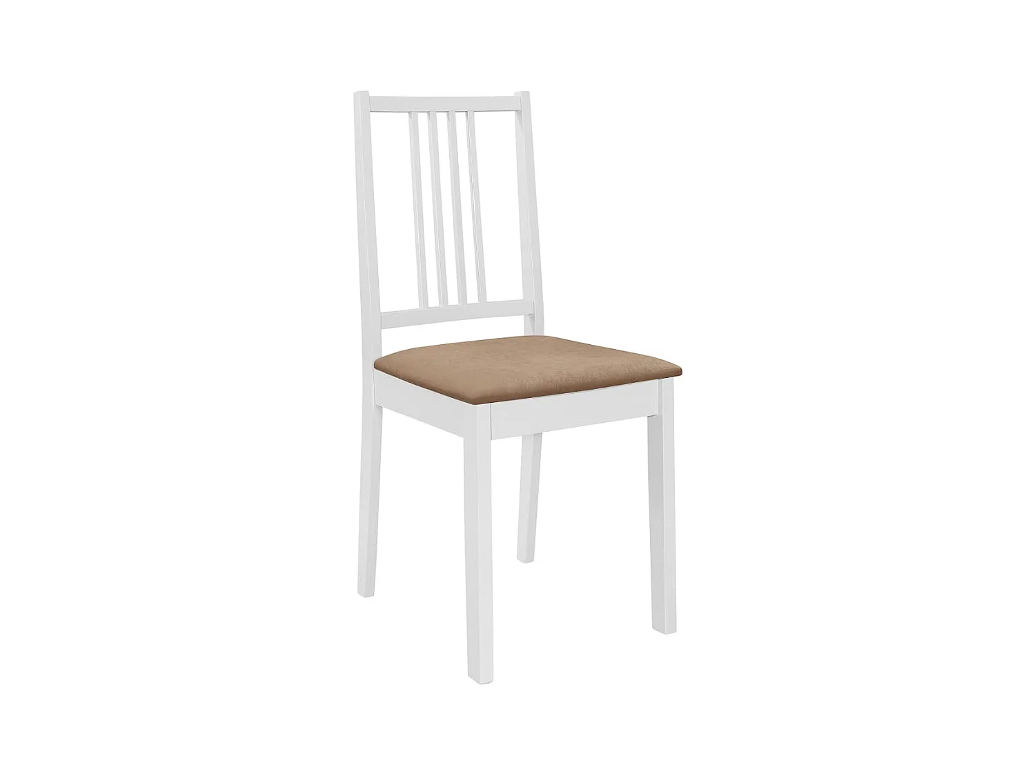 Eetkamerstoelen met kussens set van 6 wit massief hout
