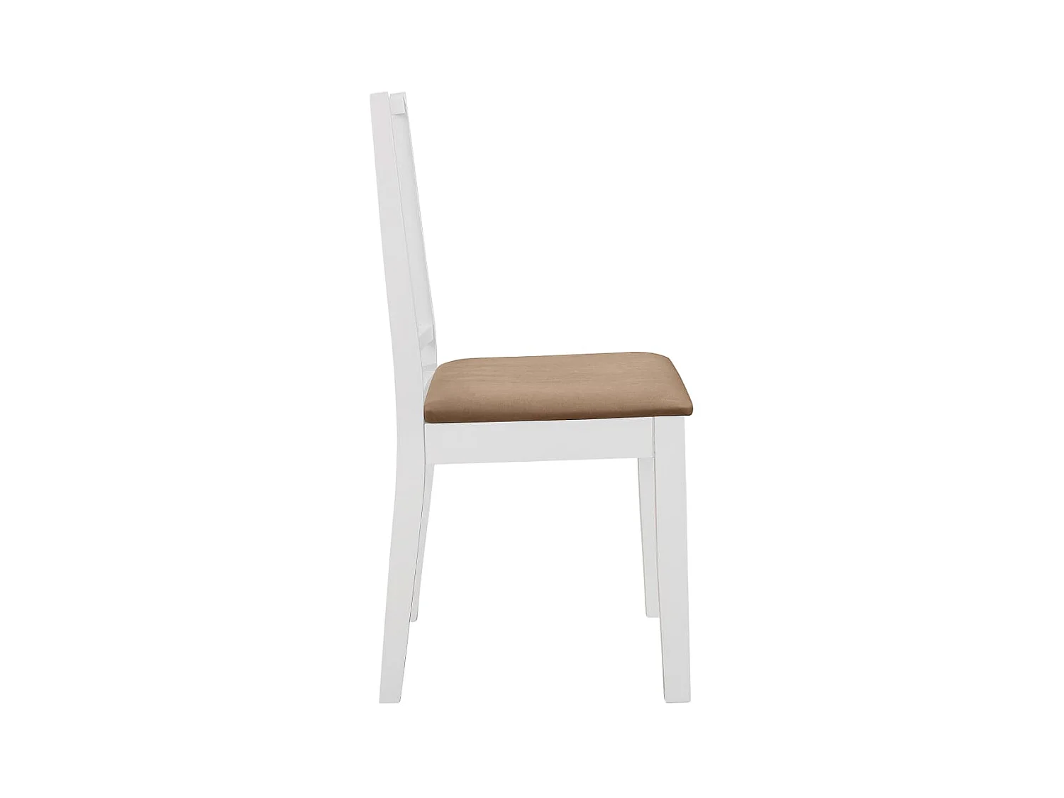 Eetkamerstoelen met kussens set van 6 wit massief hout