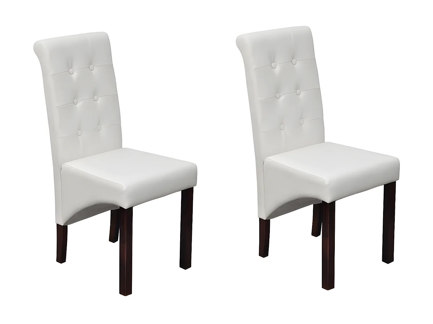 Eetkamerstoelen set van 2 wit kunstleer