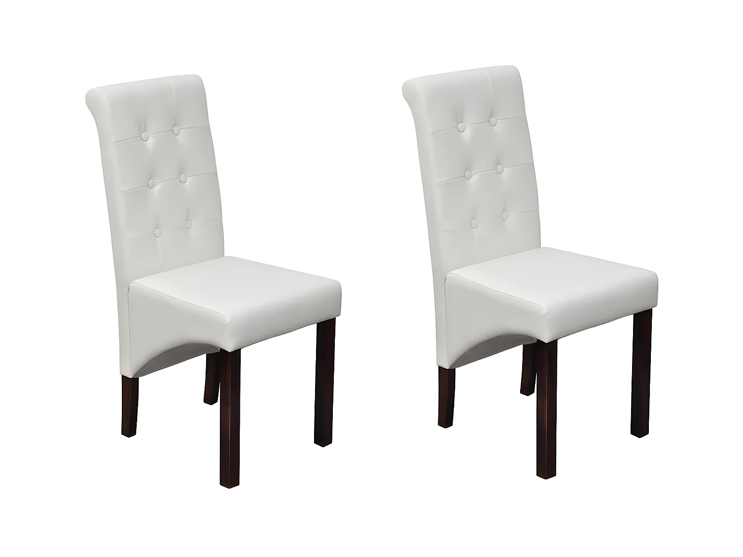 Chaises à manger lot de 2 blanc similicuir