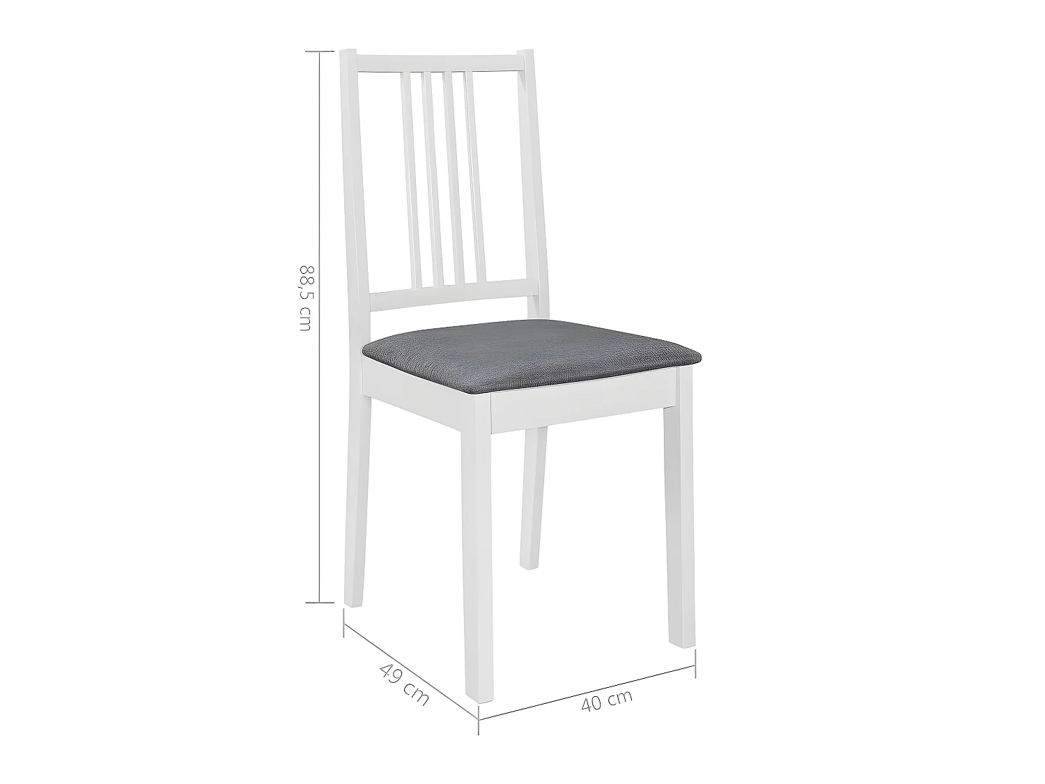 Eetkamerstoelen met kussens set van 2 wit massief hout