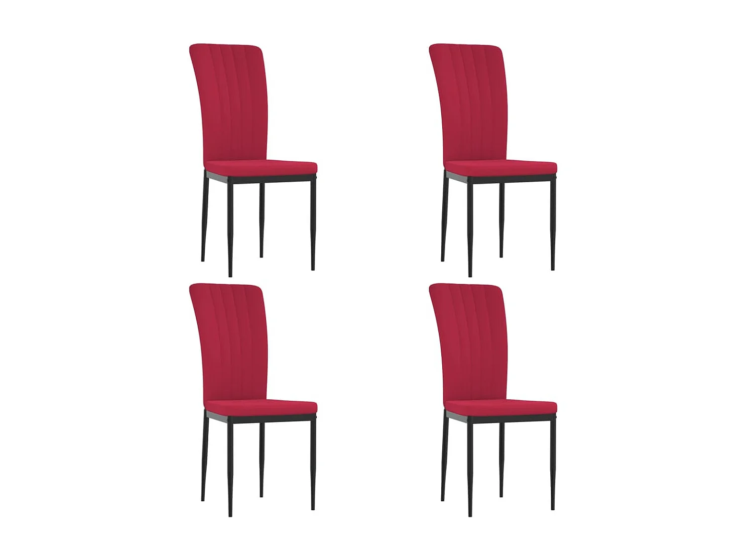 Chaises à manger lot de 4 Rouge bordeaux Velours