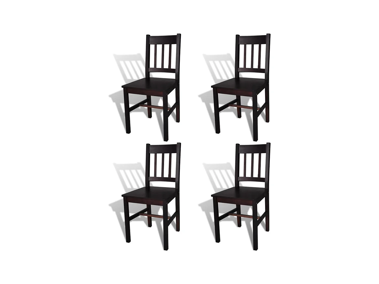 Chaises à manger lot de 4 marron foncé pinède