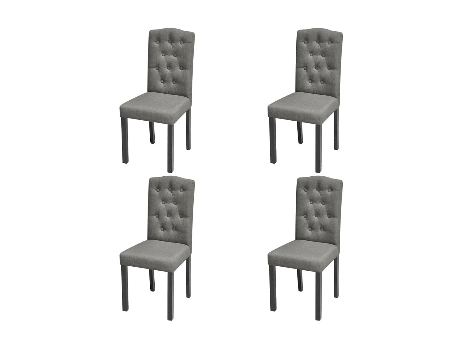 Chaises à manger lot de 4 gris tissu