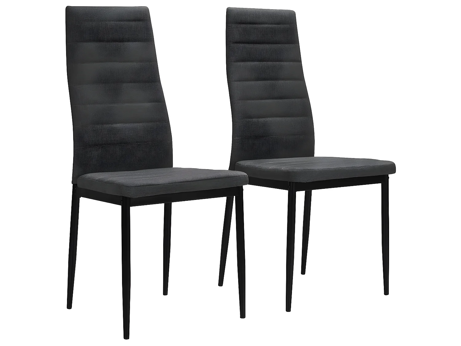Eetkamerstoelen set van 2 donkergrijze stof