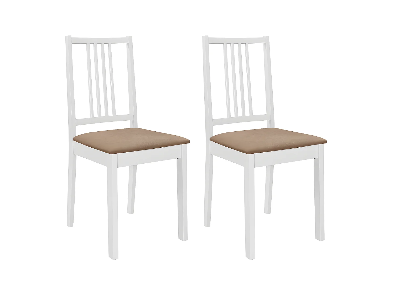 Chaises à manger avec coussins lot de 2 blanc bois solide