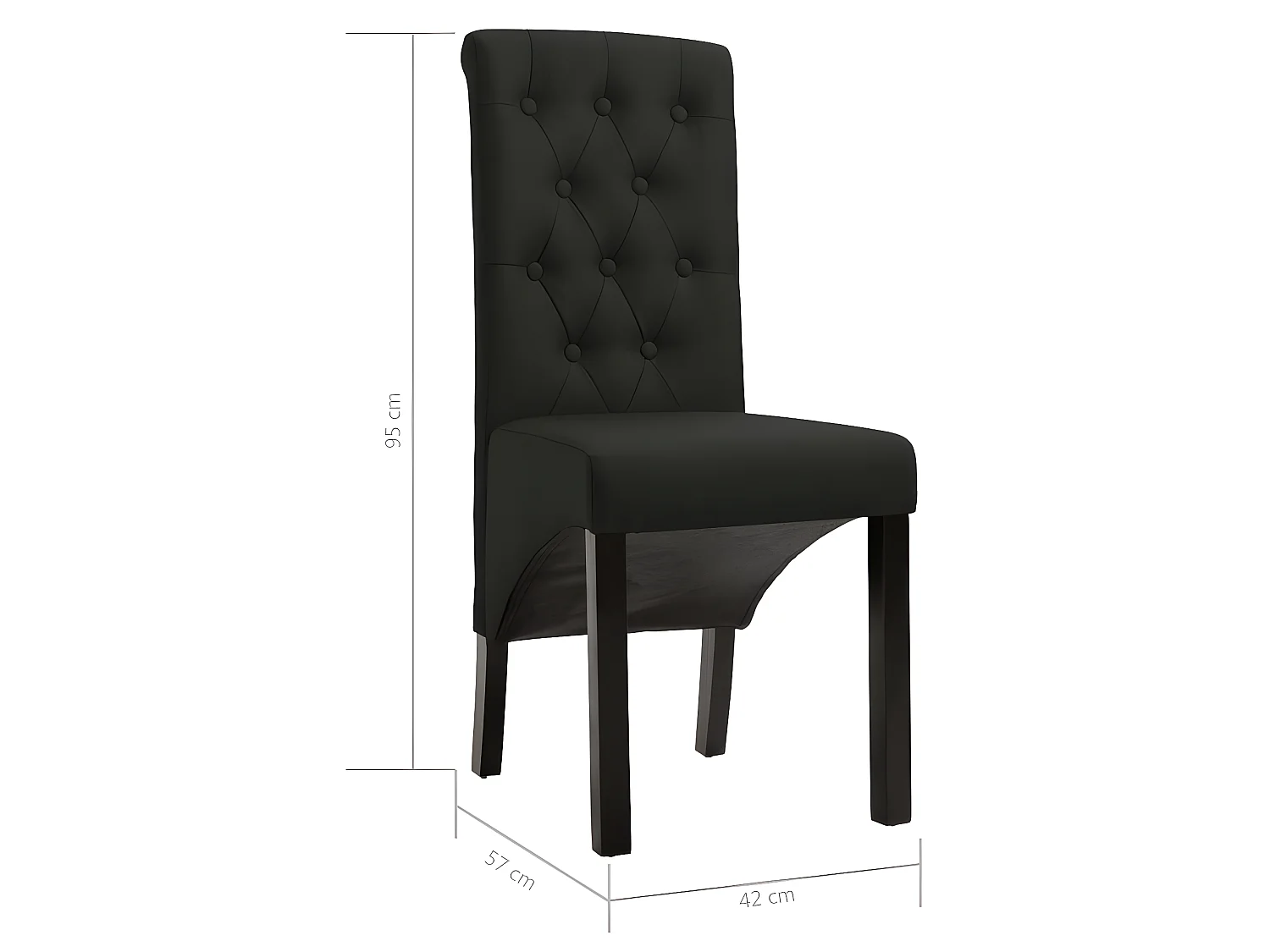 Eetkamerstoelen set van 4 zwarte stof