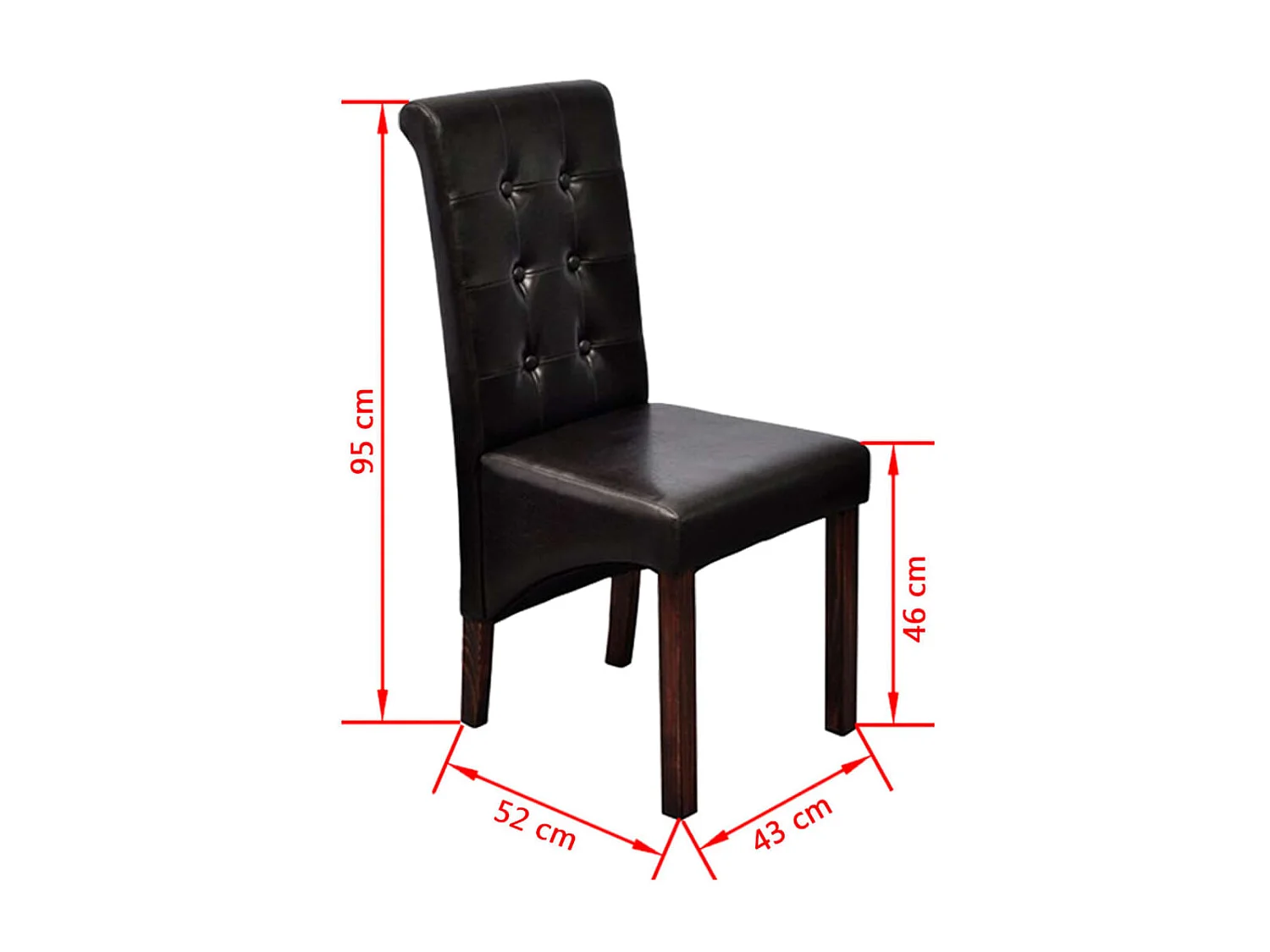 Eetkamerstoelen set van 2 bruin kunstleer