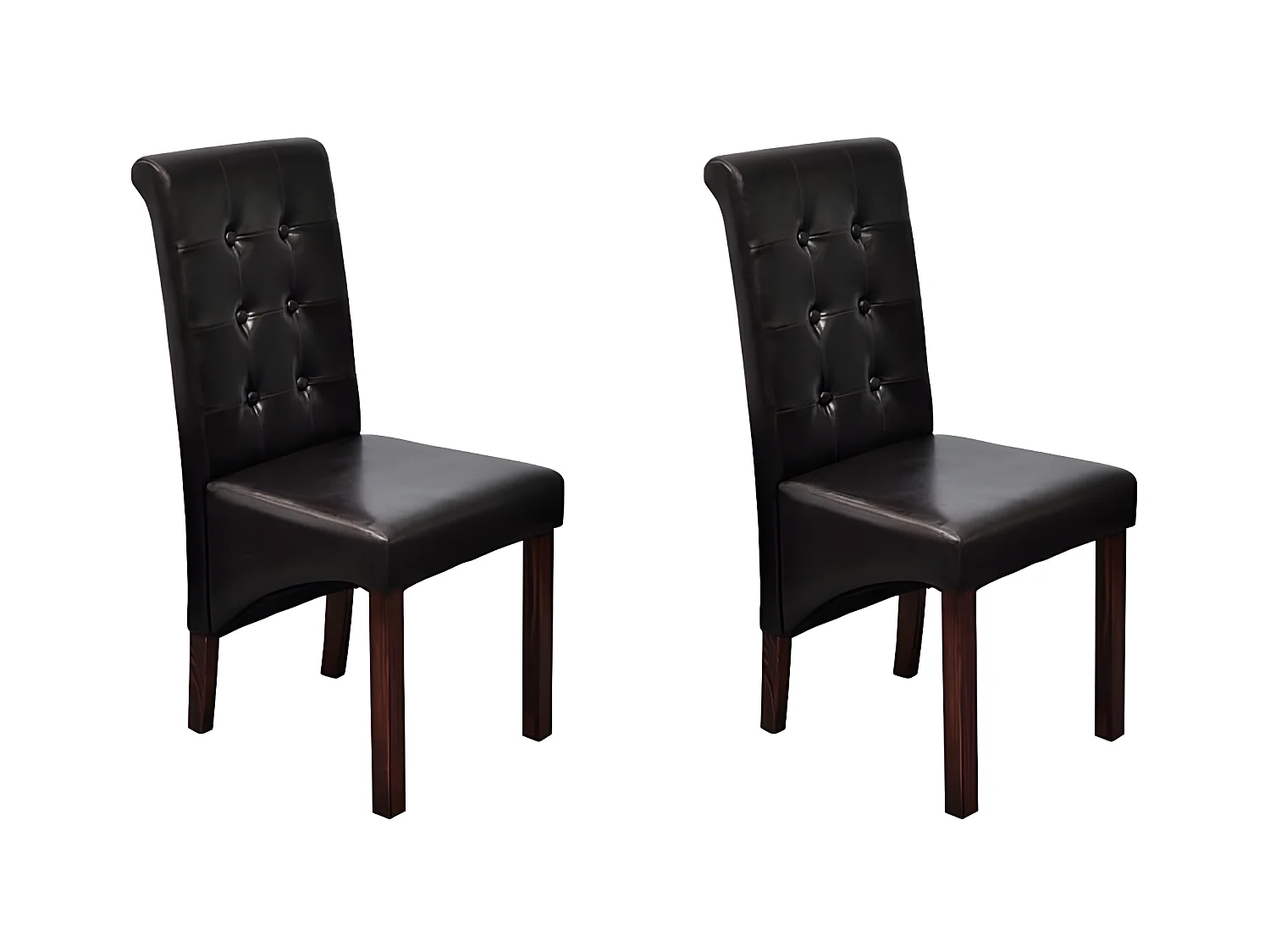 Eetkamerstoelen set van 2 bruin kunstleer