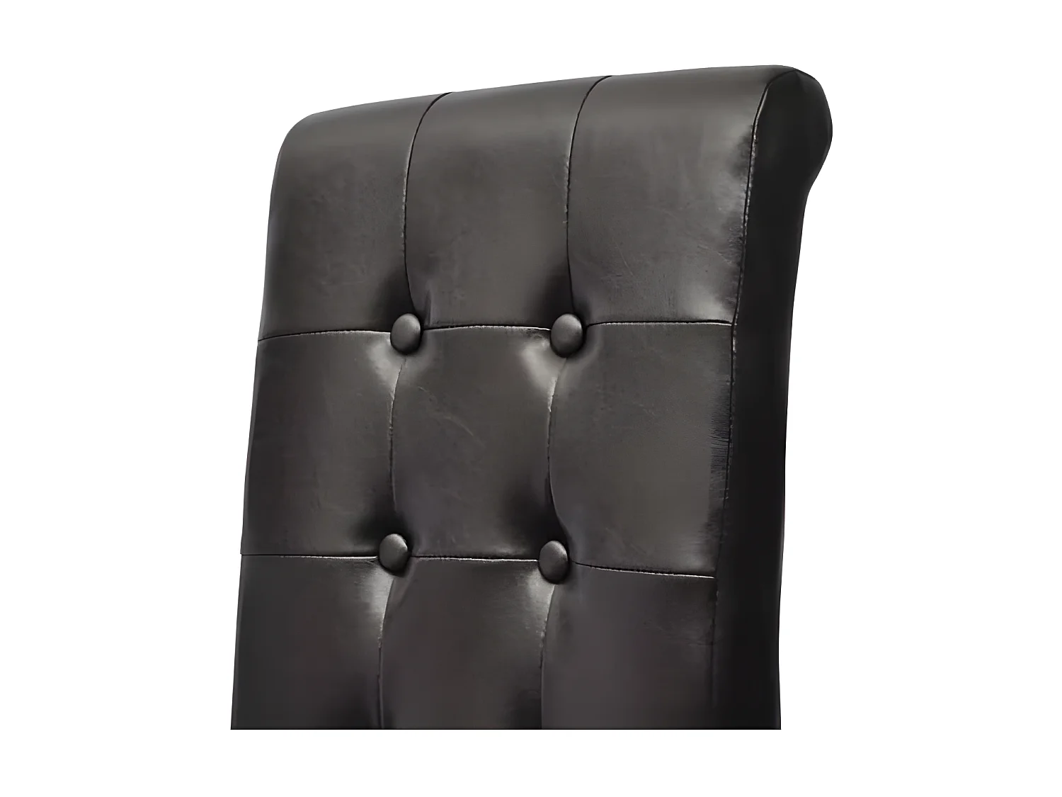 Chaises à manger lot de 4 noir similicuir