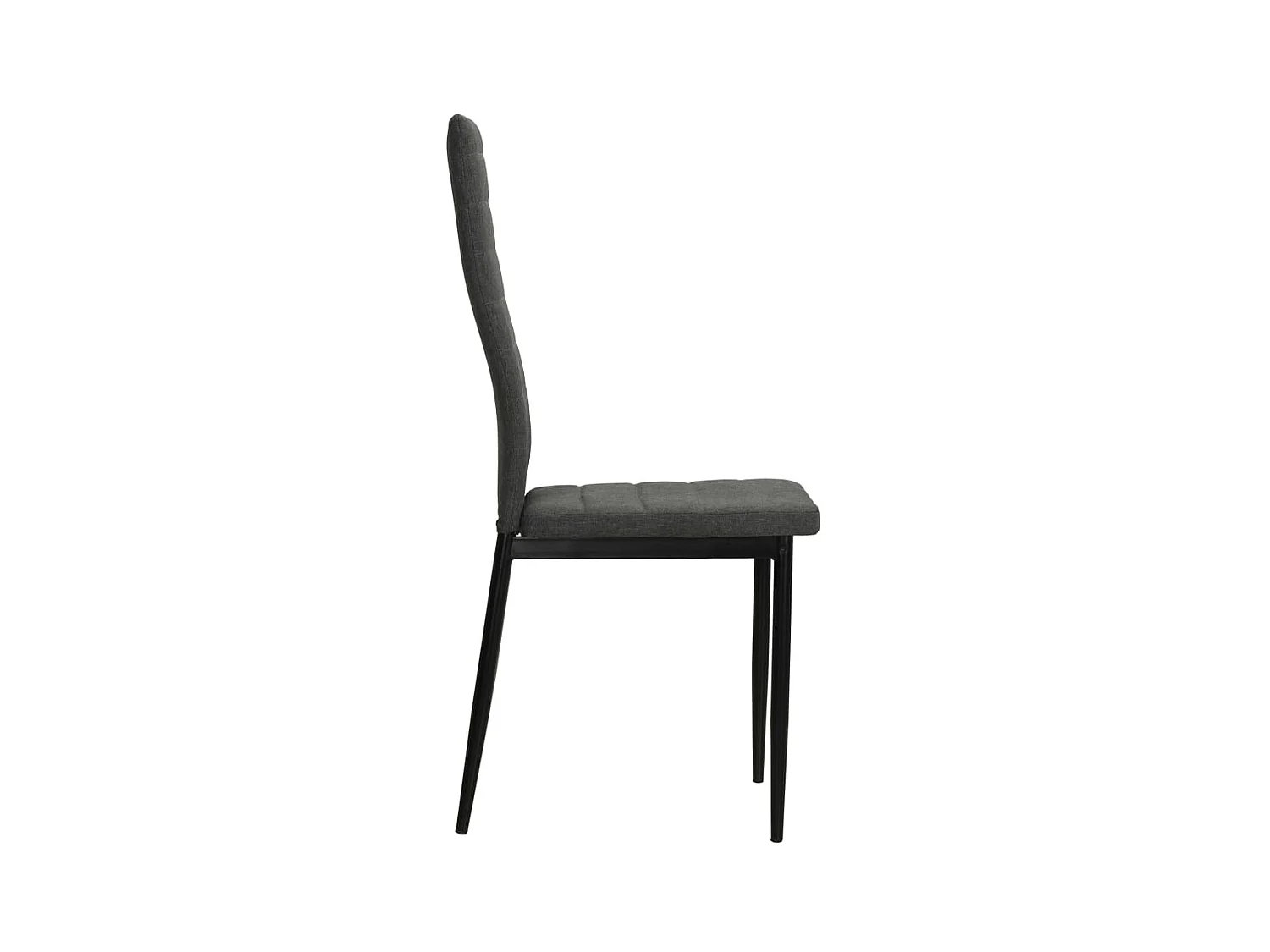 Eetkamerstoelen set van 6 donkergrijze stof