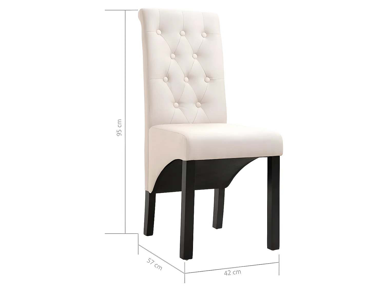 Chaises à manger lot de 6 crème tissu