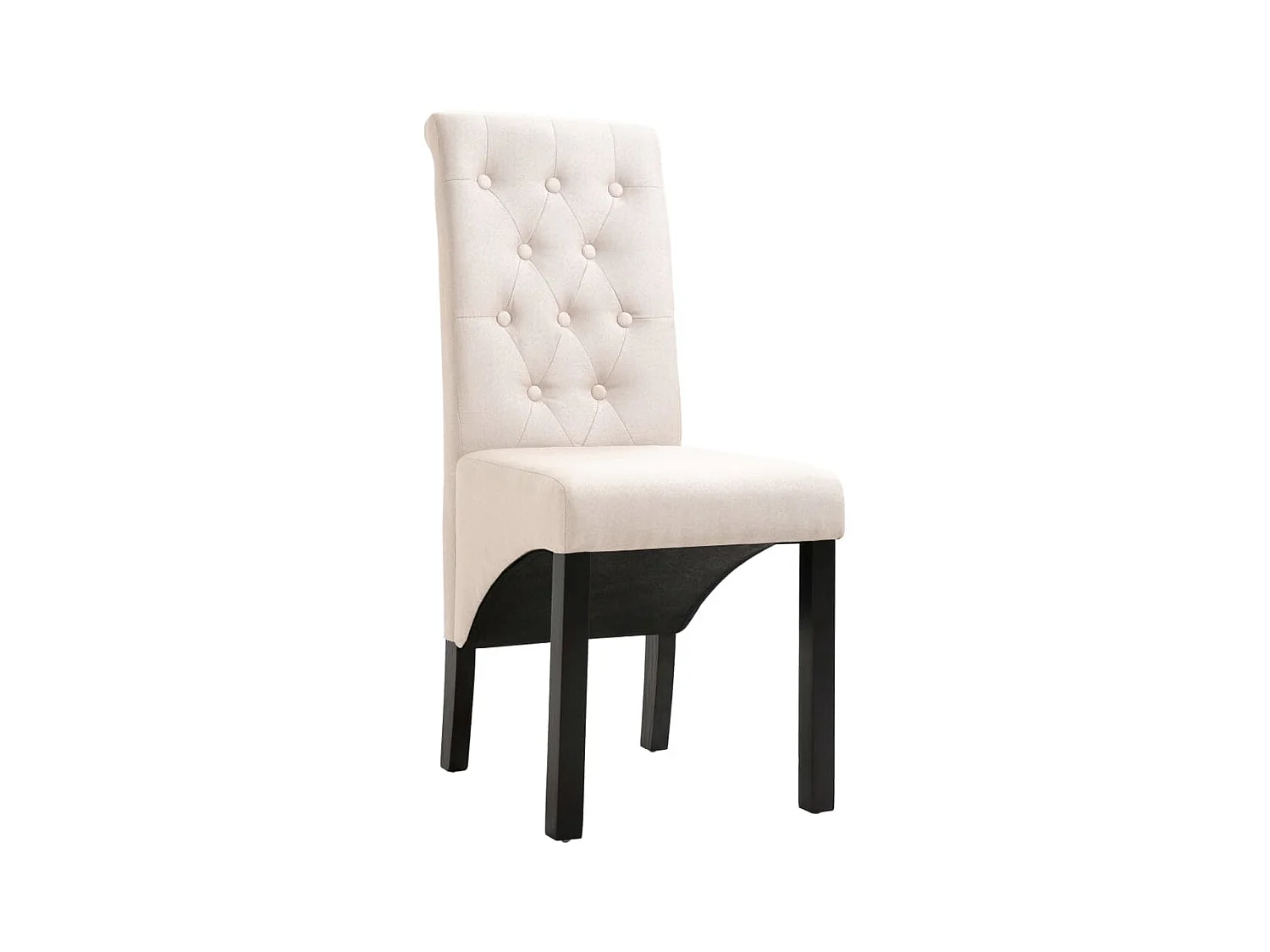 Eetkamerstoelen set van 6 crème stof