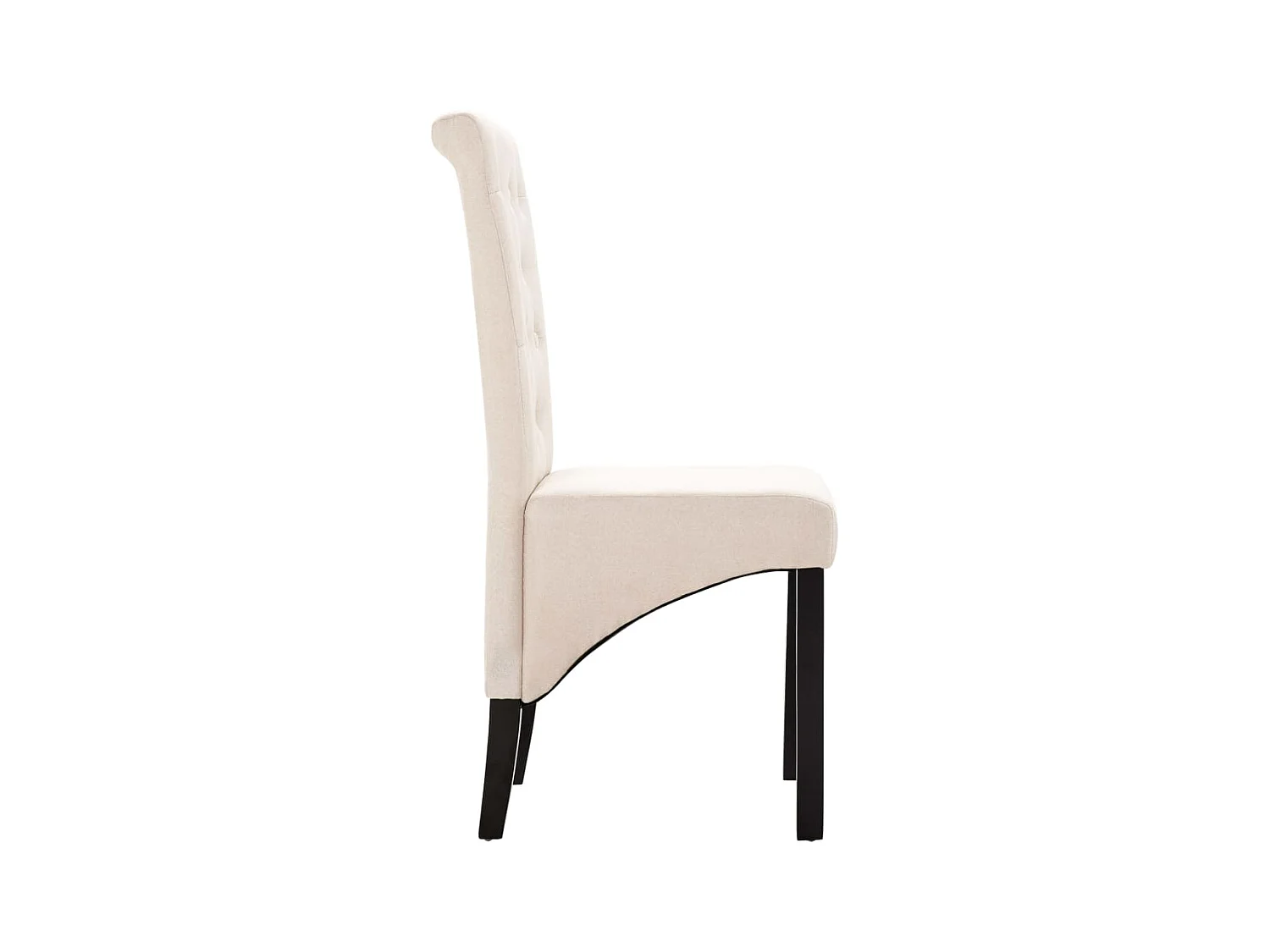 Eetkamerstoelen set van 6 crème stof