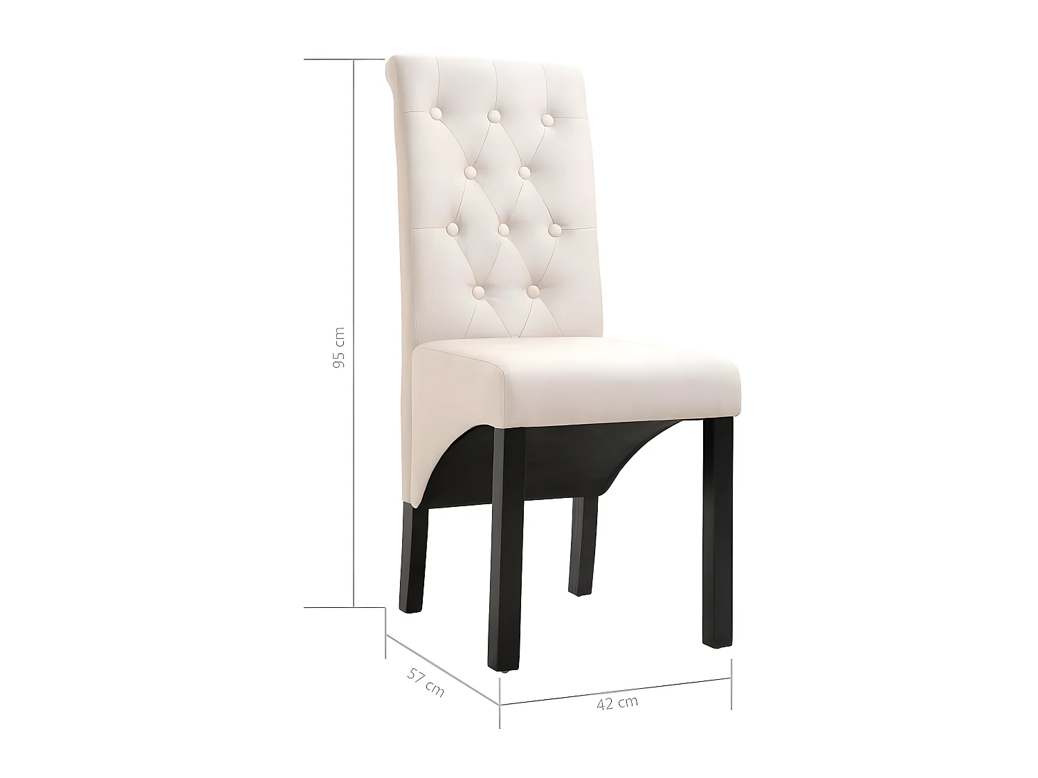 Eetkamerstoelen set van 6 crème stof