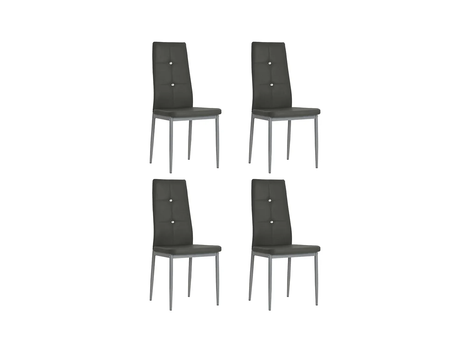Chaises à manger lot de 4 gris similicuir