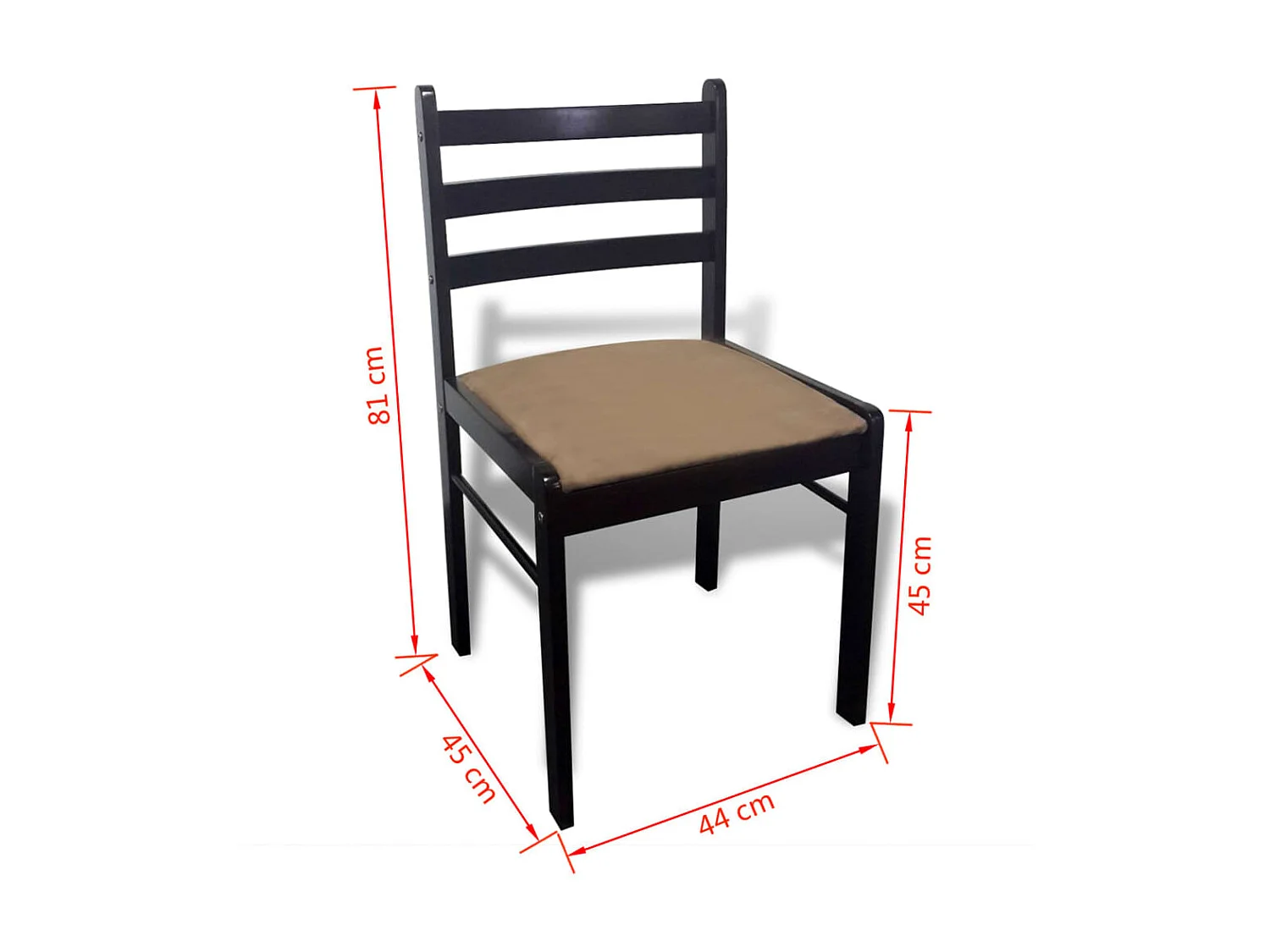 Chaises à manger lot de 6 marron bois solide et velours