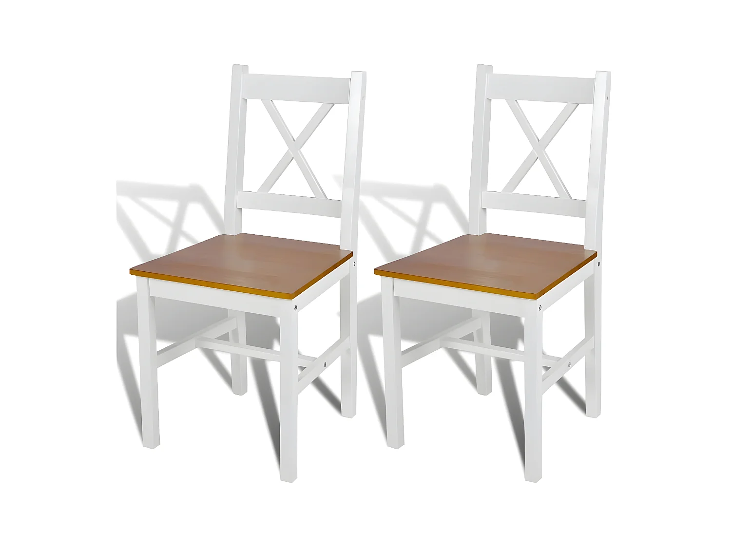 Chaises à manger lot de 2 blanc bois de pin