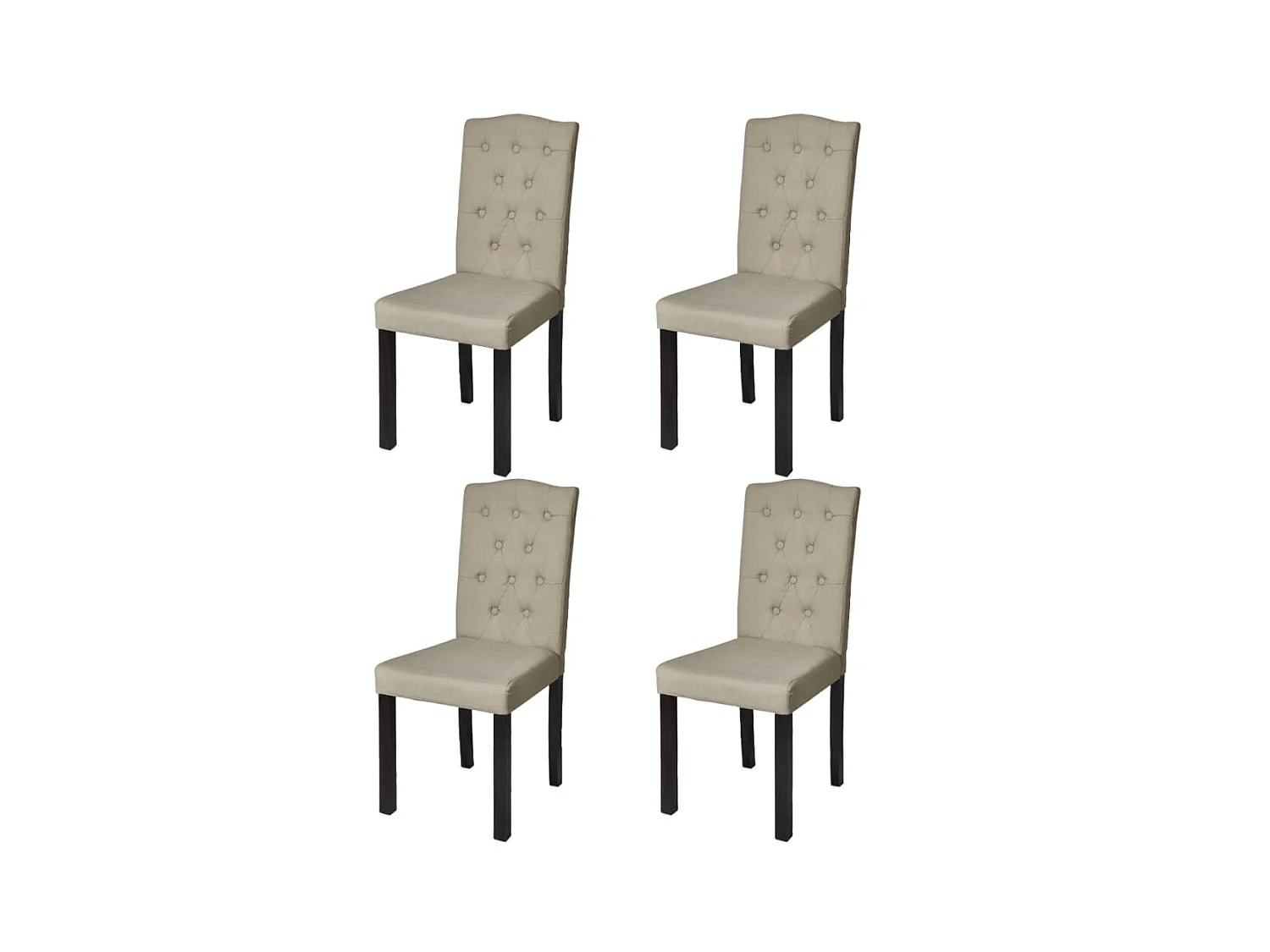 Chaises à manger lot de 4 poil de chameau tissu