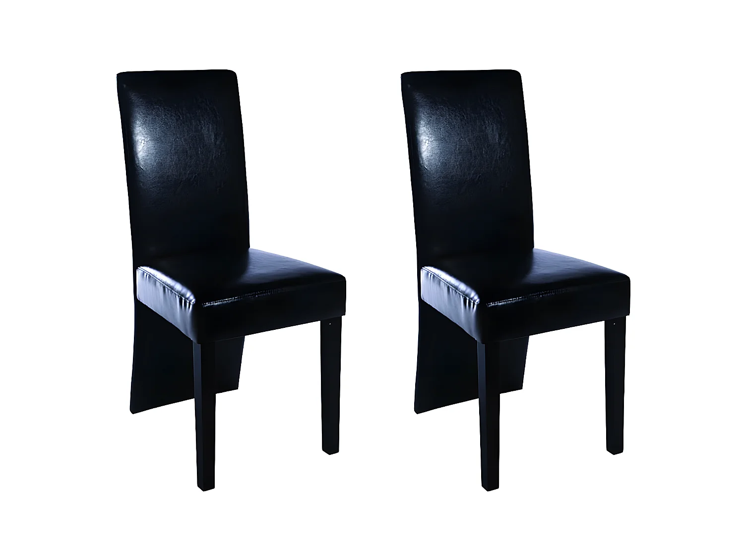 Eetkamerstoelen set van 2 zwart kunstleer