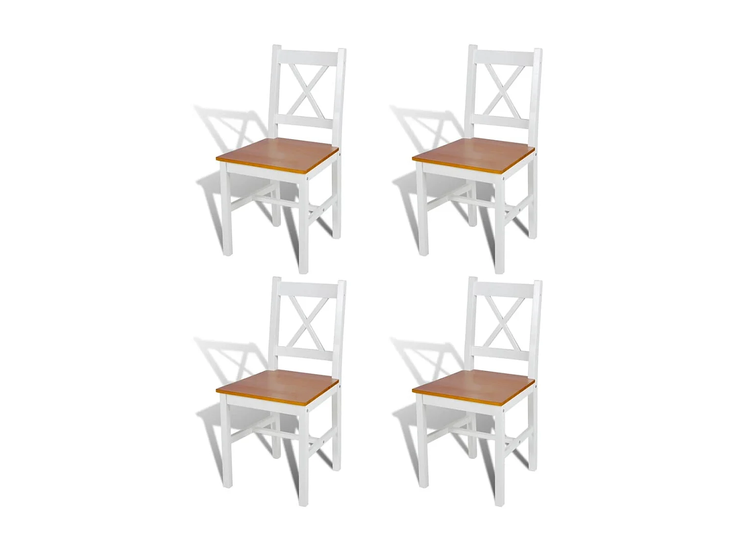 Chaises à manger lot de 4 blanc bois de pin