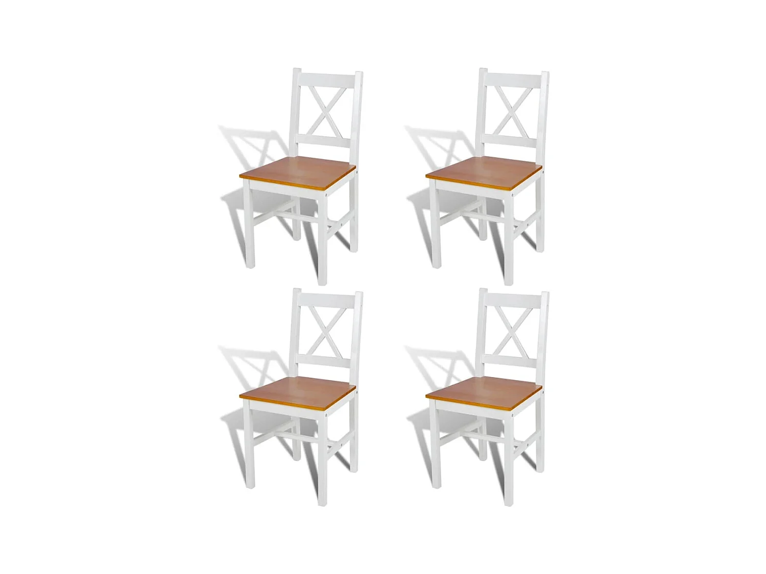 Eetkamerstoelen set van 4 wit grenenhout