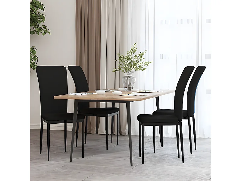 Chaises à manger lot de 4 Noir Velours