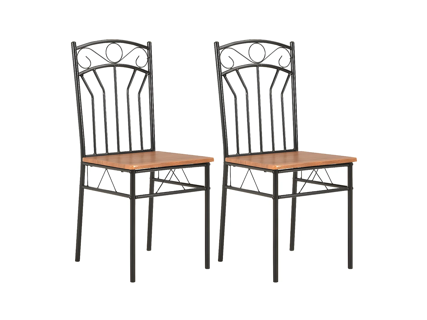 Chaises à manger lot de 2 marron MDF