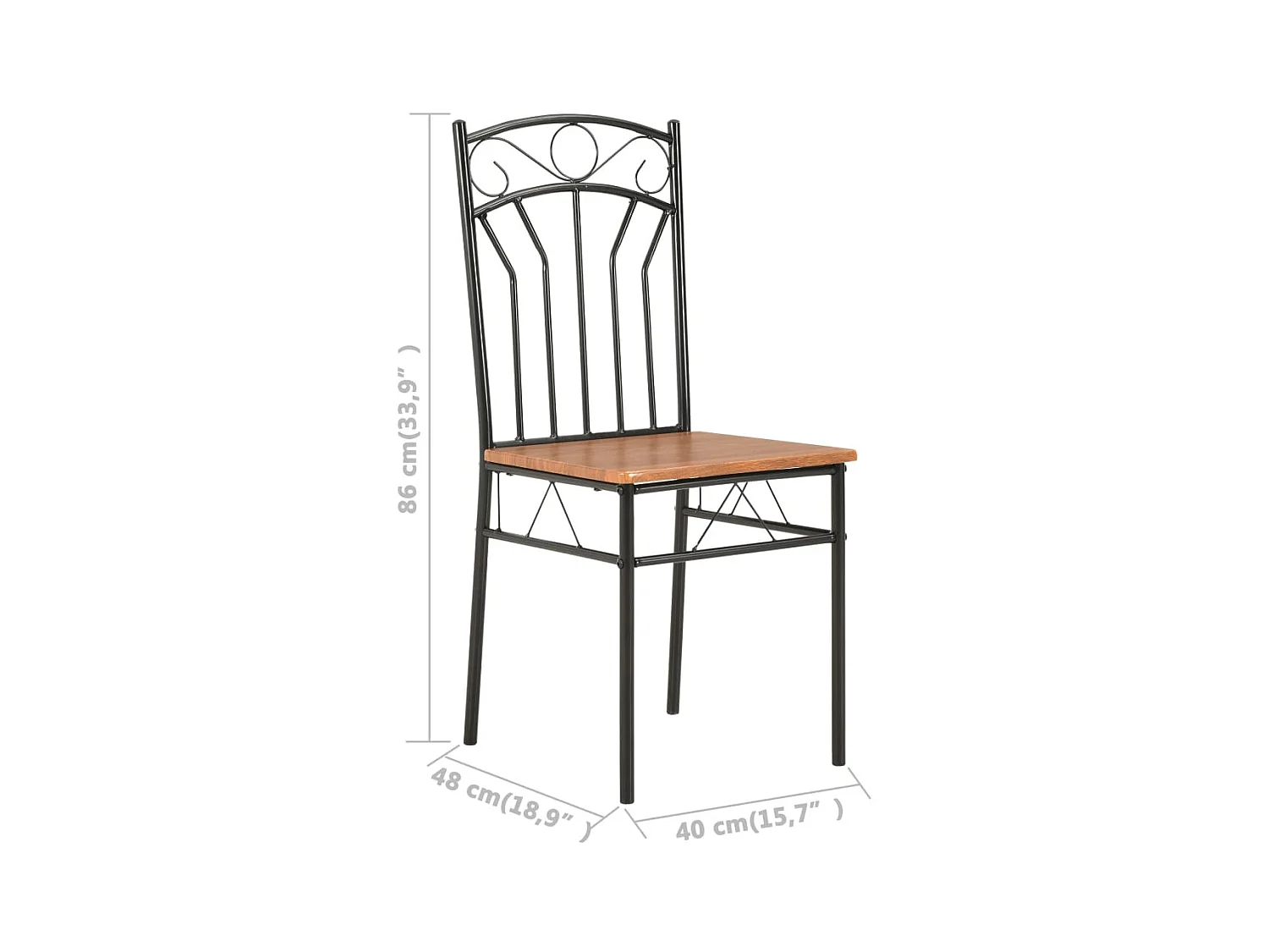 Chaises à manger lot de 2 marron MDF