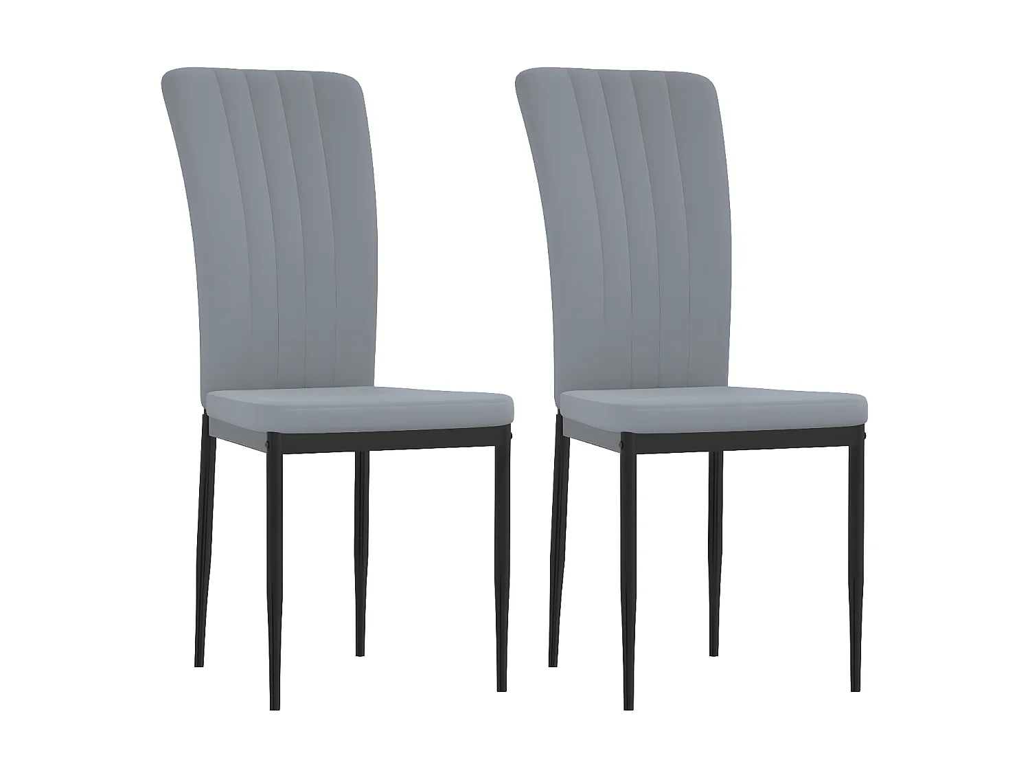 Chaises à manger lot de 2 Gris clair Velours
