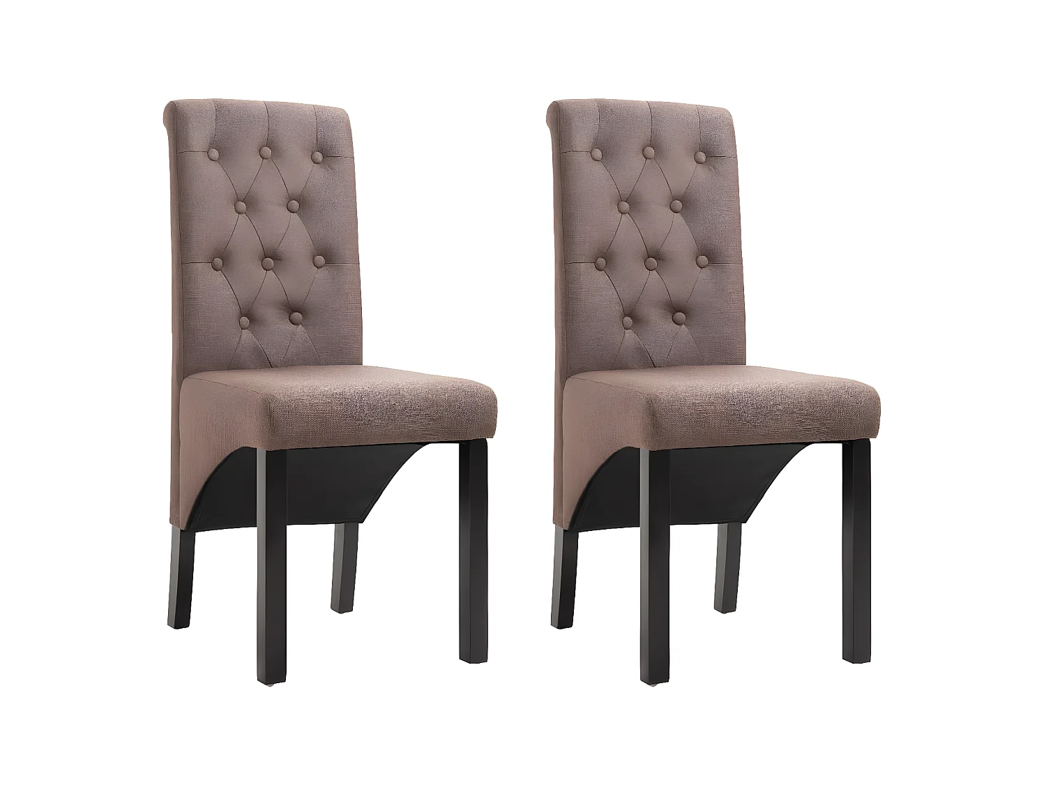 Chaises à manger lot de 2 marron tissu