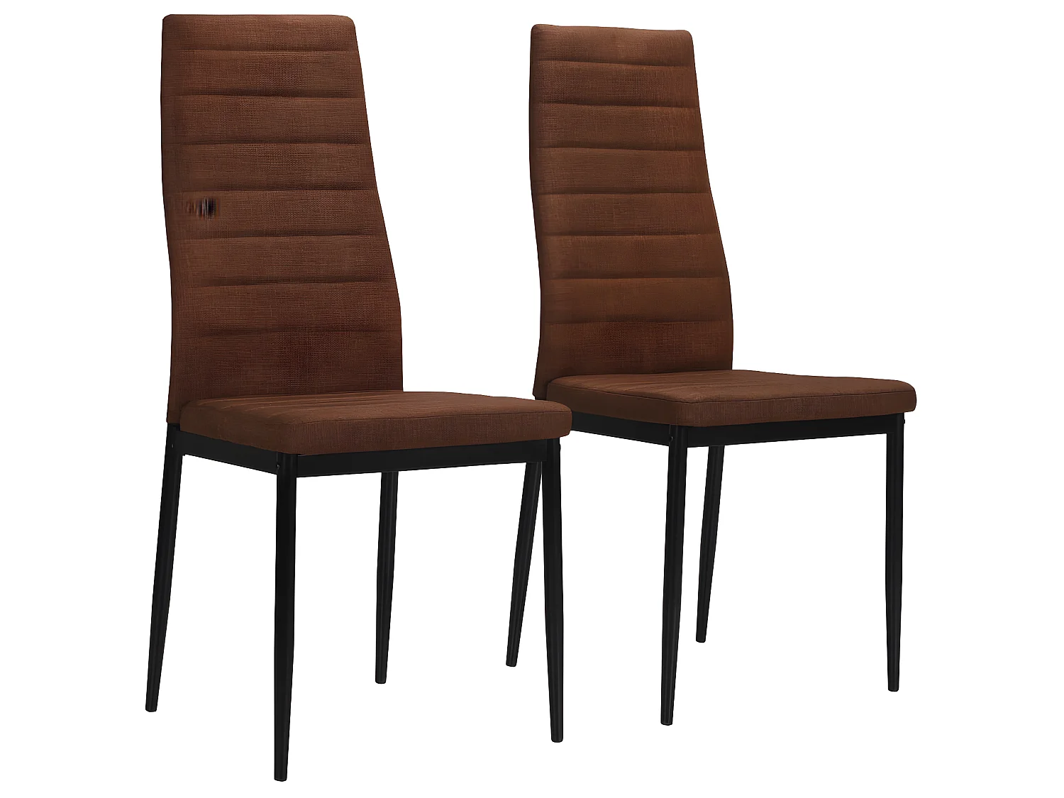 Chaises à manger lot de 2 marron tissu