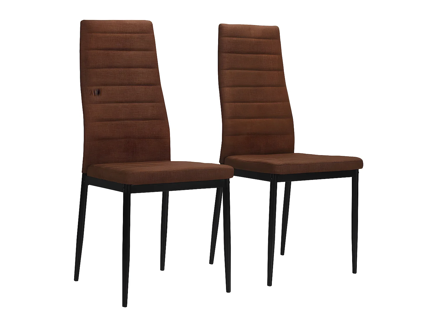 Chaises à manger lot de 2 marron tissu