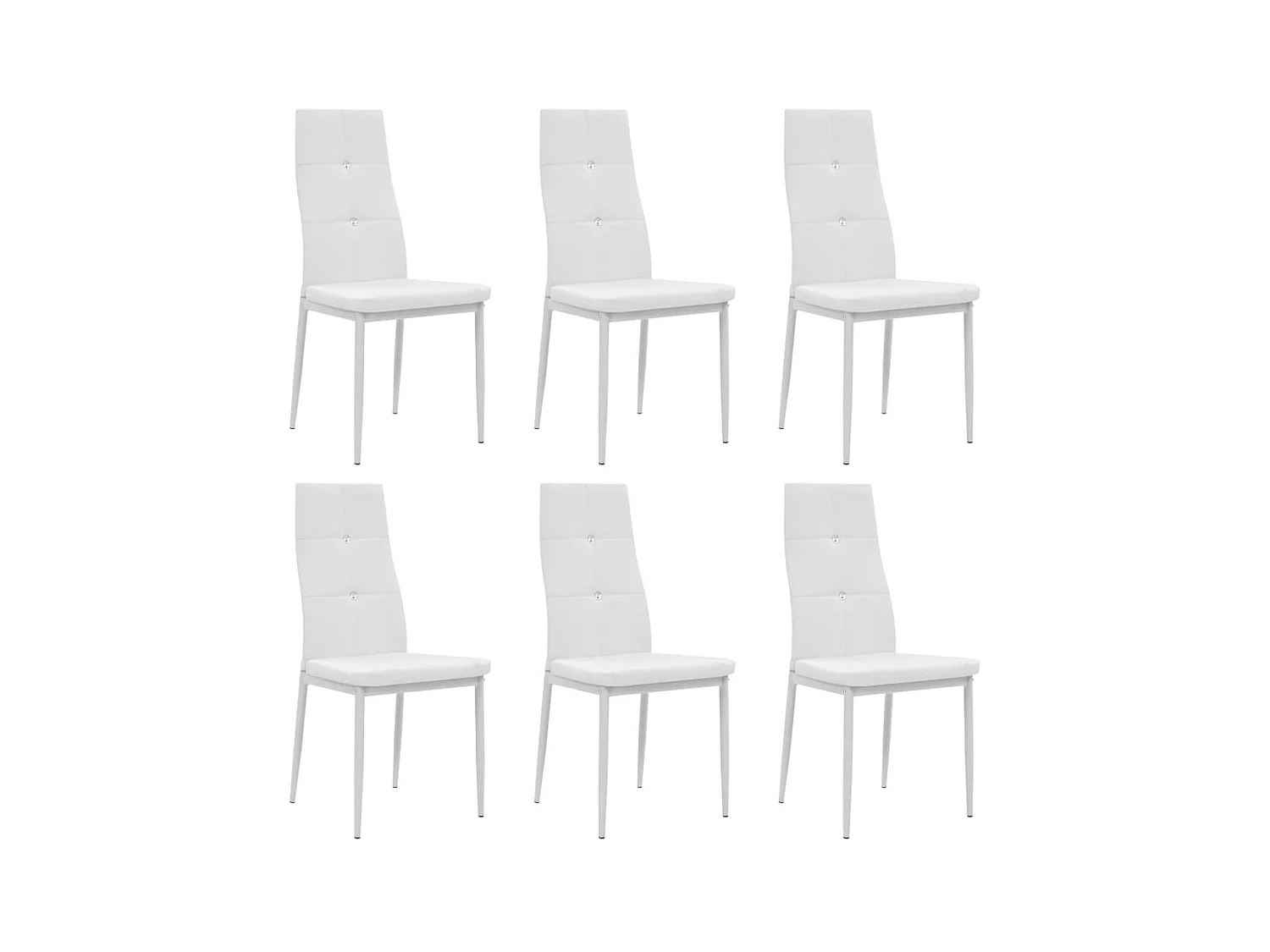 Eetkamerstoelen set van 6 wit kunstleer