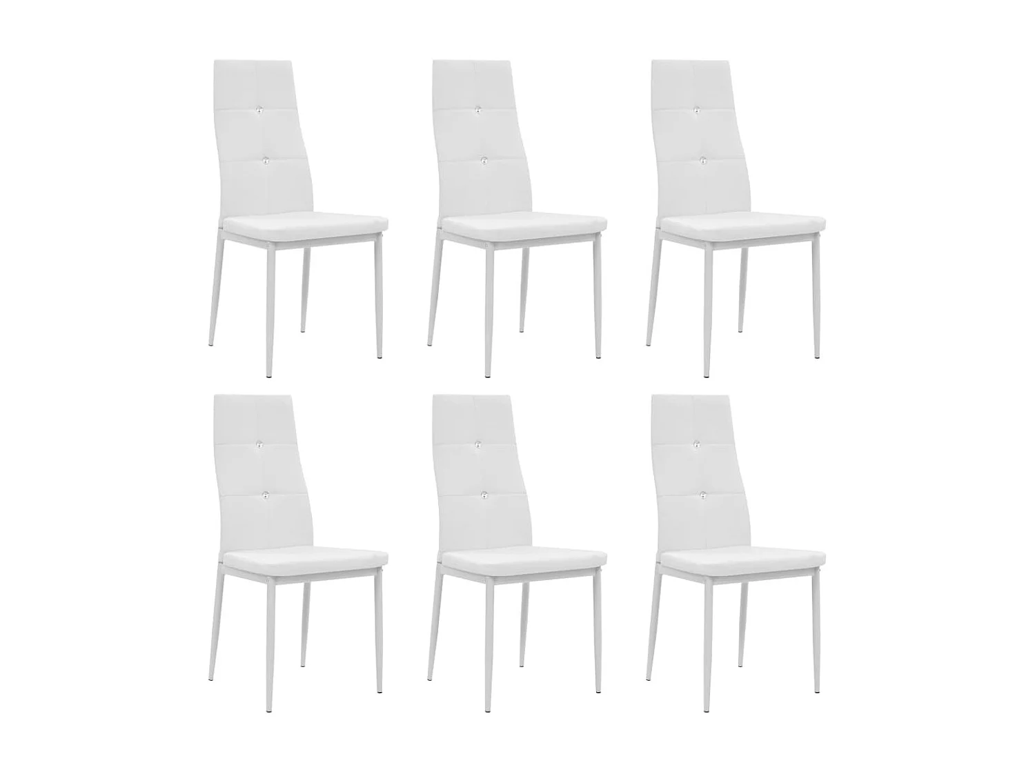 Eetkamerstoelen set van 6 wit kunstleer