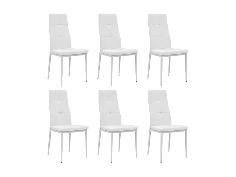 Chaises à manger lot de 6 blanc similicuir