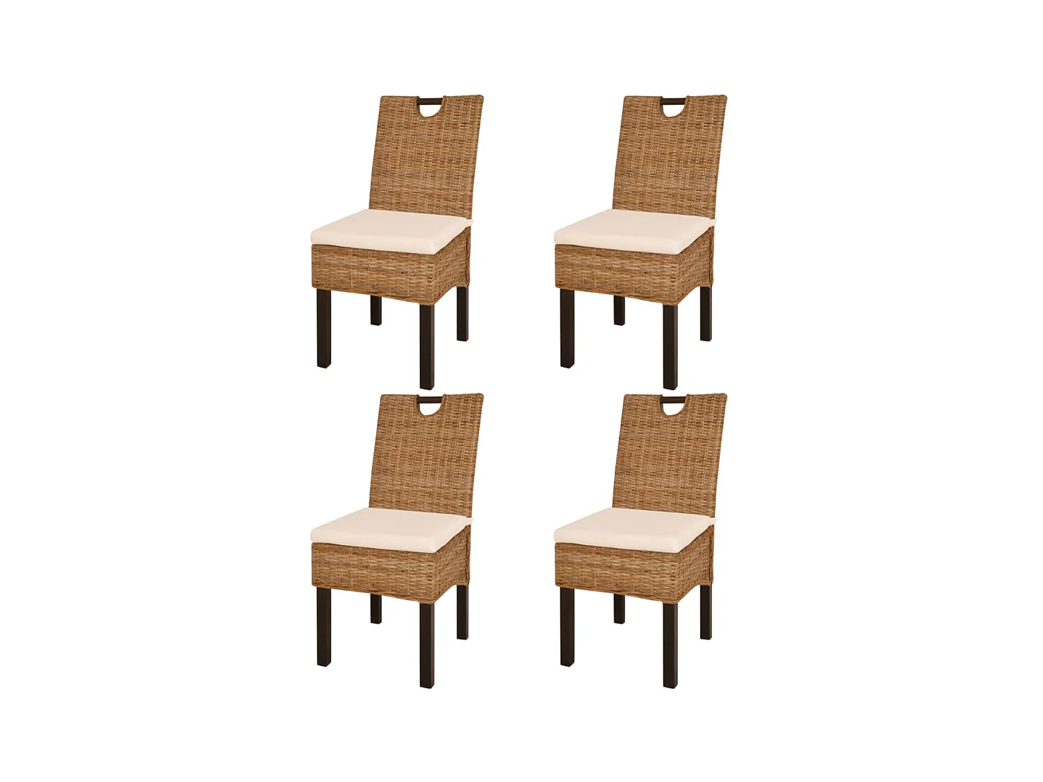 Eetkamerstoelen set van 4 rotan Kubu mangohout