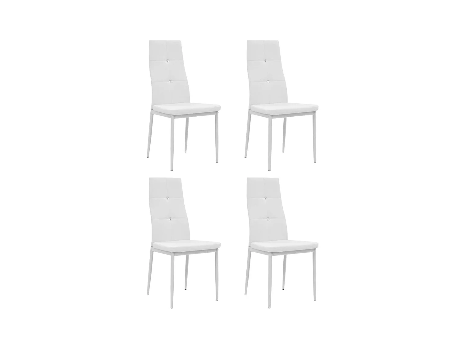 Chaises à manger lot de 4 blanc similicuir