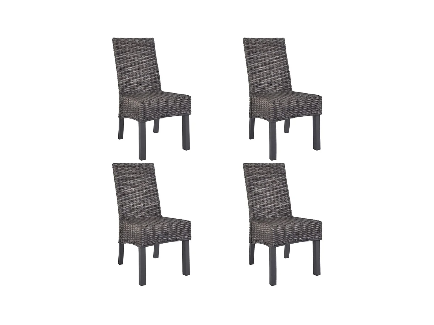 Eetkamerstoelen set van 4 bruin Kubu rotan en mangohout