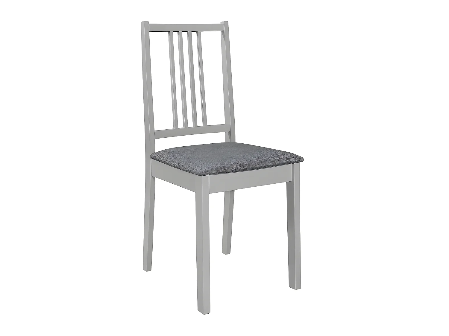 Chaises à manger avec coussins lot de 4 gris bois solide